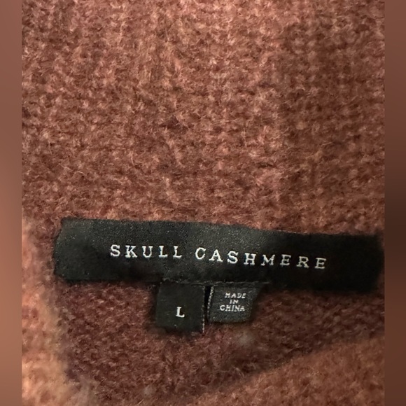 SKULL CASHMERE 100% CASHMERE RUST BELL SLEEVE SWEATER SIZE L WOMENS COZY FALL - Picture 3 of 6